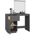 vidaXL Toaletný stolík sivý 95x50x134 cm masívne borovicové drevo