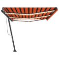 vidaXL Ručne zaťahovacia markíza s LED 600x350 cm oranžová a hnedá