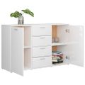 vidaXL Komoda, lesklá biela 120x35,5x75 cm, kompozitné drevo