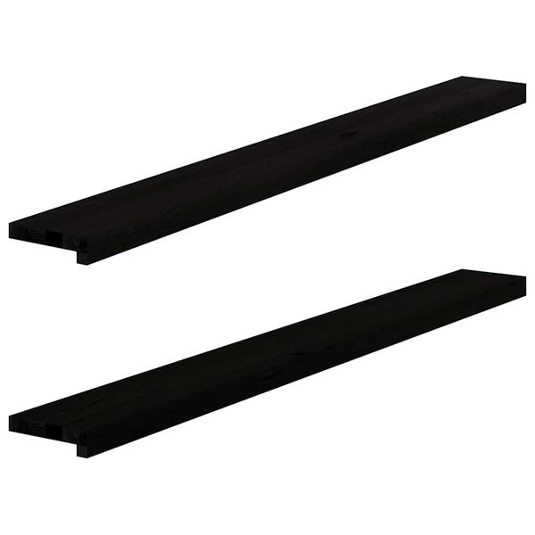 vidaXL Okenný parapet 2 ks hnedočierná 140x15x2 cm dubový masív