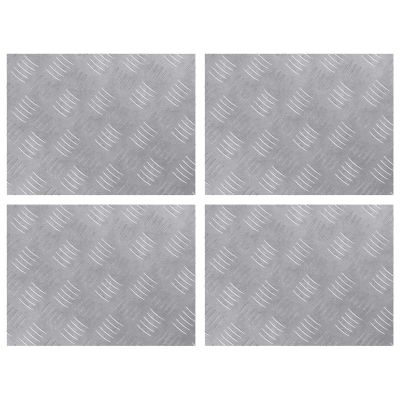 vidaXL Schodový rošt Obdĺžnikový 4 pcs Strieborná 40 x 30 cm Hliník