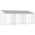 vidaXL Klietka pre psa s strechou Strieborná 600 x 200 x 256 cm