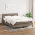 vidaXL Boxspring posteľ s matracom sivohnedý 140x190 cm látka
