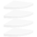 vidaXL Plávajúce rohové police 4 ks, biele 35x35x3,8 cm, MDF
