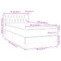 vidaXL Posteľný rám boxsping s matracom bledosivý 90x220 cm zamat