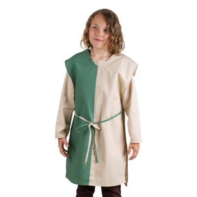 Tabard pre deti, béžovo-zelený