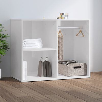 vidaXL Kozmetická skrinka lesklá biela 80x40x65 cm spracované drevo