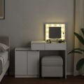 vidaXL Toaletný stolík s LED biely 115x37x110,5 cm