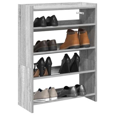 vidaXL Regál na topánky sivý sonoma 60x25x81 cm kompozitné drevo