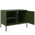 vidaXL TV skrinky 2 ks olivovo-zelené 68x39x50,5 cm oceľ