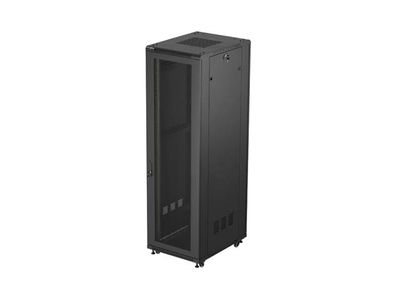 19'' Voľne stojúca racková skriňa 42u/600x800 (flat pack) so sieťovanými dverami čierna lanberg