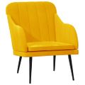 vidaXL Kreslo žlté 63x76x80 cm zamat