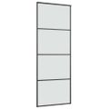 vidaXL Posuvné dvere s kovaním 76x205 cm ESG sklo a hliník