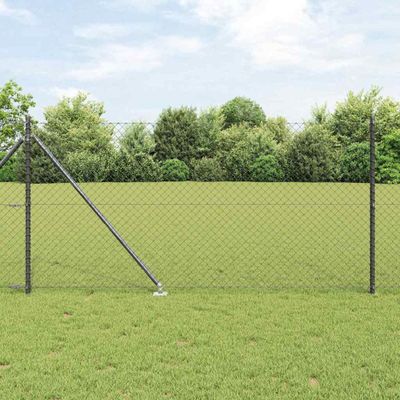 vidaXL Zváraný drôtový plot s hrotmi 25 x 1 m PVC potiahnutá oceľ Sivá