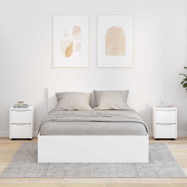 vidaXL Nočné stolíky 2 pcs Biela 30,5 x 30 x 43 cm Kompozitné drevo