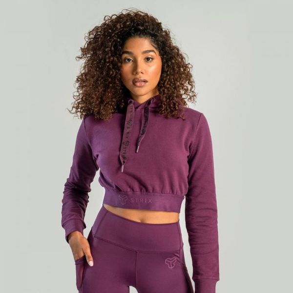 Dámska mikina Essential Cropped Hoodie Plum - STRIX, veľkosť XS, veľkosť oblečenia XS