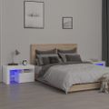 vidaXL Nočné stolíky s LED svetlami 2ks vysoký lesk biele 70x36,5x40cm
