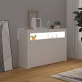 vidaXL Komoda s LED svetlami biela 115,5x30x75 cm