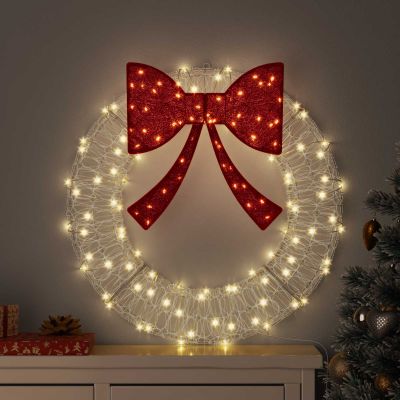vidaXL Veniec s 60 LED-i Teplá biela 76 x 76 x 8,5 cm Akryl