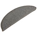 vidaXL Schodové rohože 15 ks 56x17x3 cm sivé, polkruhové