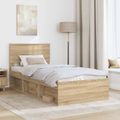 vidaXL Rám postele Sonoma dub 75 x 190 cm Kompozitné drevo