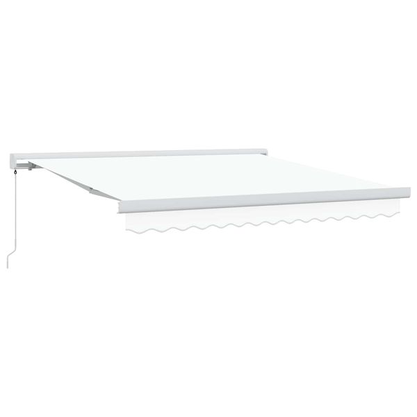 vidaXL Sklopná markíza Biela 350 x 250 cm Plátno a hliník