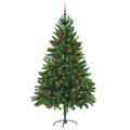 vidaXL Vianočný stromček s 300 LED-i so stojanom Zelená 210 cm PE