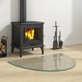 vidaXL Sklenená doska krbu Priehľadná 800 x 600 mm Sklo