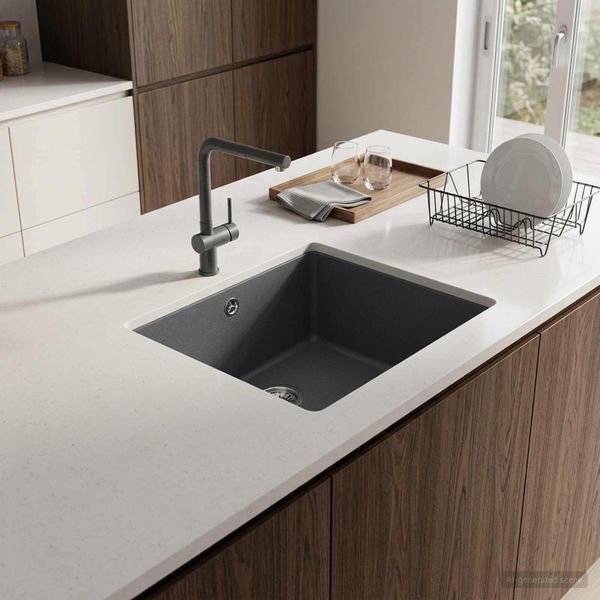 vidaXL Kuchynský jednodrez Granit 42 x 46 x 31 cm Grafitová šedá