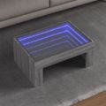 vidaXL Konferenčný stolík s nekonečnými LED sivý sonoma 70x50x30 cm