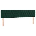 vidaXL Čelo postele s LED tmavozelené 200x7x78/88 cm zamat