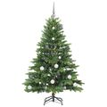 vidaXL Umelý vianočný stromček s 150 LED-i Zelená 150 cm PE a PVC