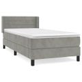 vidaXL Posteľný rám boxsping s matracom bledosivý 100x200 cm zamat