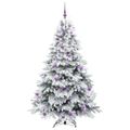 vidaXL Umelý vianočný stromček s 300 LED-i Biela 180 cm PE a PVC