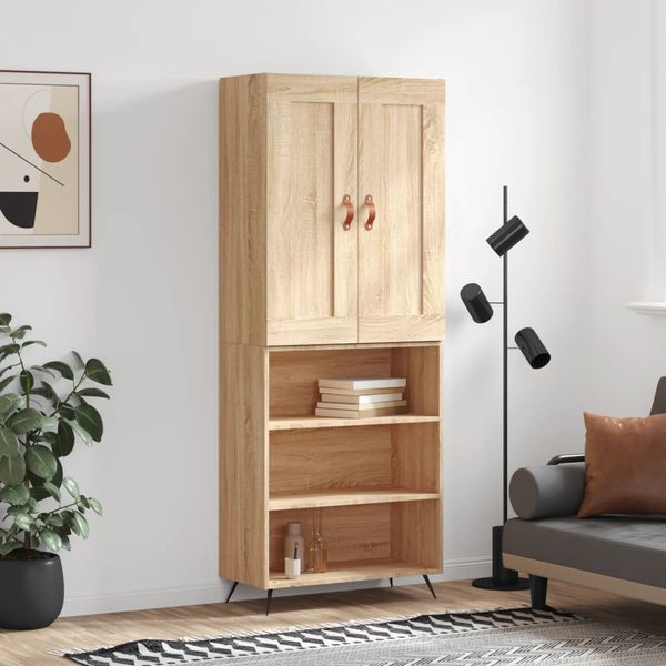 vidaXL Vysoká skrinka dub sonoma 69,5x34x180 cm spracované drevo