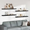 vidaXL Plávajúce nástenné police 4 ks, čierne 120x23,5x3,8 cm, MDF