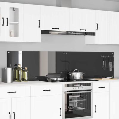 vidaXL Kuchynský obklad 2 pcs Tmavo šedá 110 x 50 cm tvrdené sklo