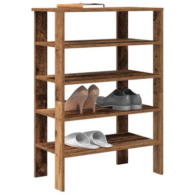 vidaXL Regál na topánky staré drevo 61x32x87,5 cm spracované drevo