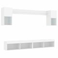 vidaXL 6-dielne TV nástenné skrinky s LED biele kompozitné drevo