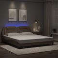 vidaXL Rám postele Viana s LED bez matraca kapučínový 180x200 cm