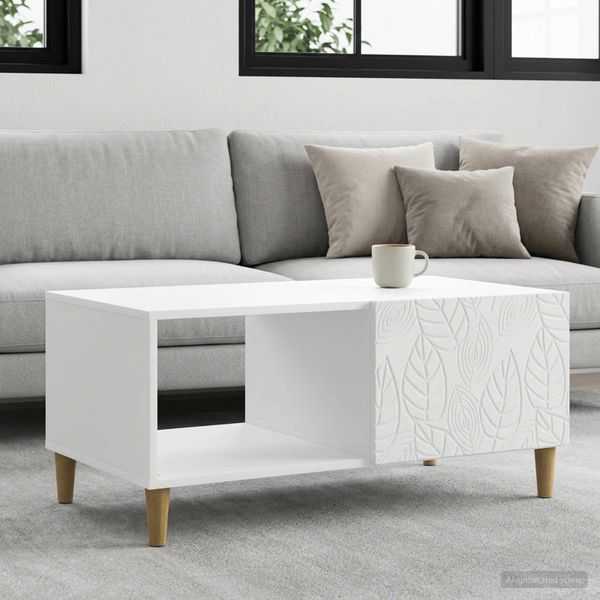 vidaXL Konferenčný stolík Biela 90 x 50 x 40 cm Kompozitné drevo