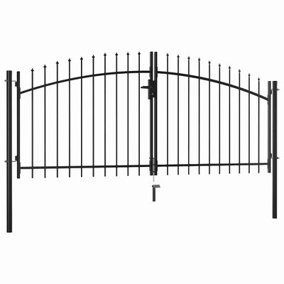 vidaXL Dvojkrídlová plotová bránka Woerden s vrchnou časťou v tvare oštepu 299,5x149,5 cm