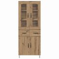 vidaXL Highboard Remeselný dub 69,5 x 34 x 90 cm Kompozitné drevo