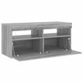 vidaXL TV skrinka s LED svetlami sivý dub sonoma 90x35x40 cm