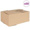 vidaXL Skladací box s úložiskom 50 ks Prírodná 35 x 24 x 15 cm Kartón