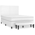 vidaXL Boxspring posteľ s matracom biela 140x200 cm umelá koža