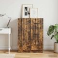 vidaXL Servírovacia skriňa so zásuvkou Dymový dub 66 x 34,5 x 87 cm