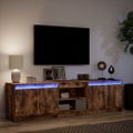 vidaXL TV stolík s LED dymový dub 180x34x50 cm kompozitné drevo