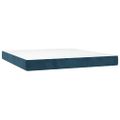 vidaXL Posteľný rám boxsping s matracom tmavomodrý 180x200 cm zamat