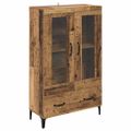 vidaXL Highboard so zásuvkou Staré drevo 70 x 31 x 115 cm